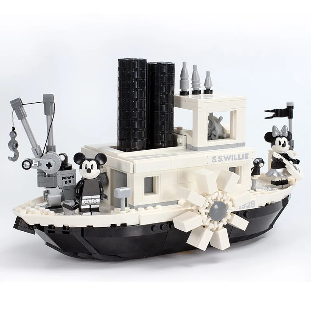 Легкая версия 842 шт. идеи Steamboat Willie Movie Fit 21317 строительные блоки кирпичи игрушки