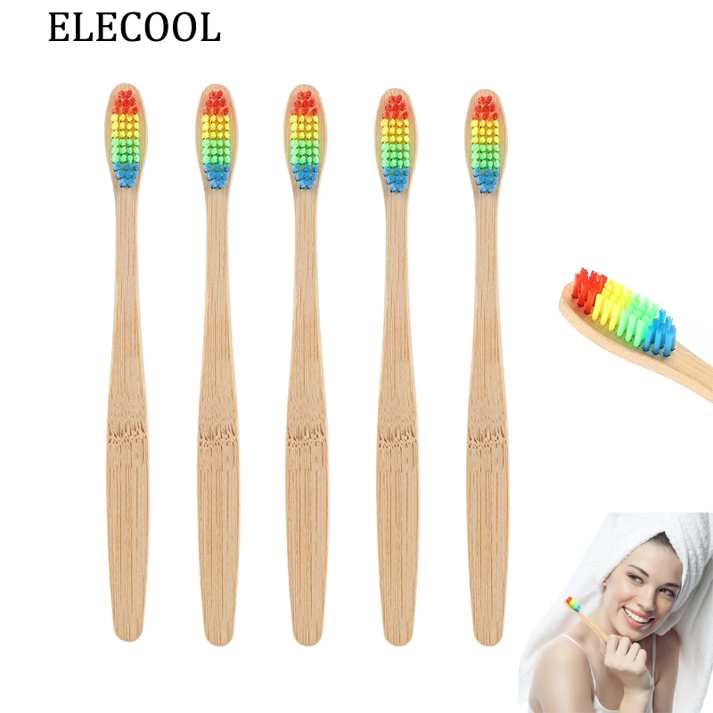 5 шт. портативные зубные щётки с мягкой щетиной и деревянной ручкой|Зубные щетки| |