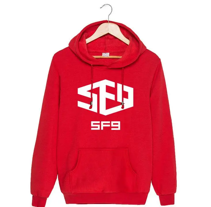 Пуловер с напечатанным названием участника Kpop SF9 флисовый свитшот модные