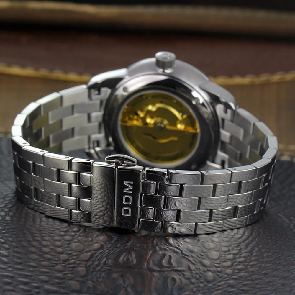 Мужские часы DOM Топ бренд класса люкс водонепроницаемые механические мужские из