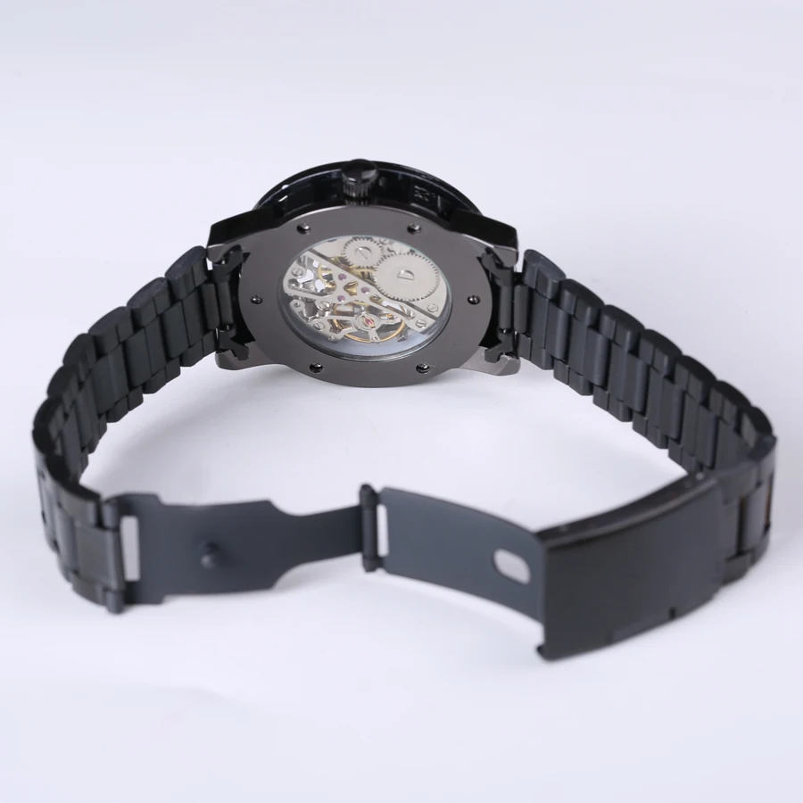 SEWOR классические ретро часы с римскими цифрами черный стальной прозрачный чехол