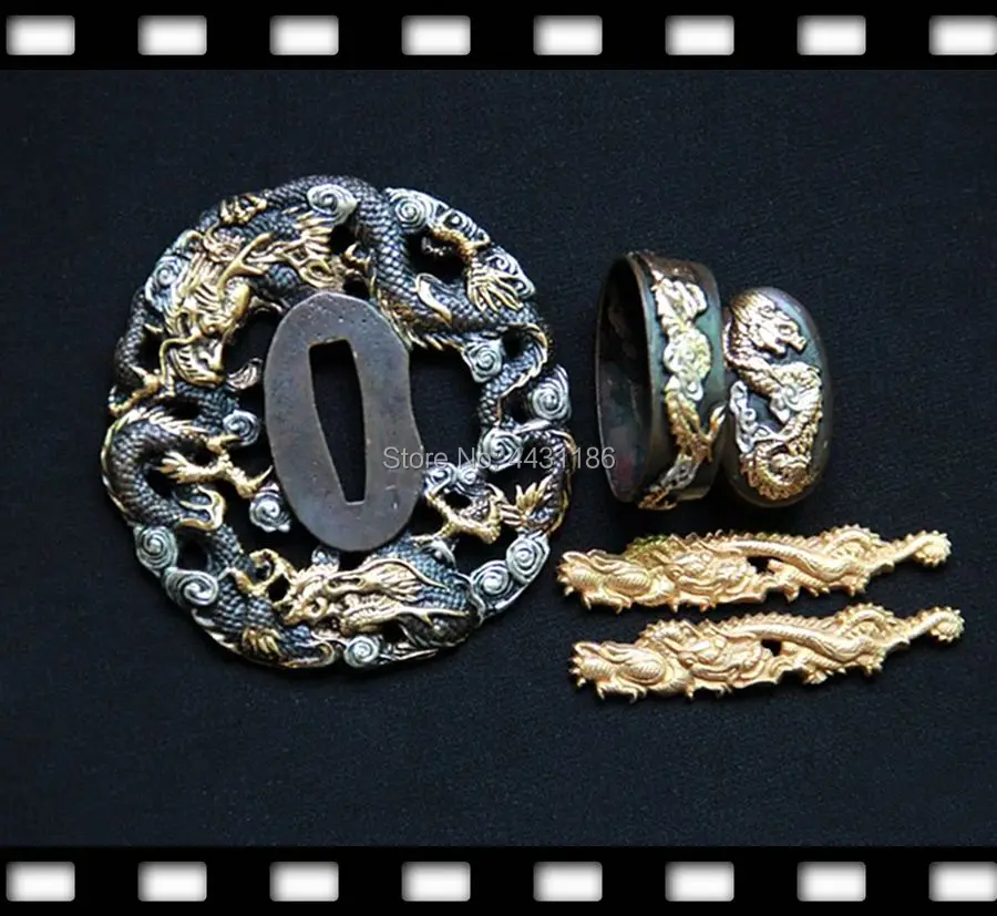 Меч высокого качества металлический медный защитный меч Tsuba Fuchi Menuki Кашира