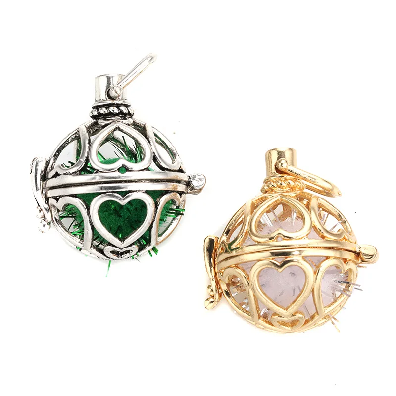 

MODKISR Wholesale 6pcs Heart To Heart Jewelry Hollow Essential Oil Perfume Oval Egg Cage Diffuser Locket Pendants Without Chain