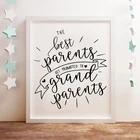 Детский рекламный плакат на холсте Художественная Печать Лучшие родители получить предложение дедушке и бабушке картина дедушке DIY печать Декор