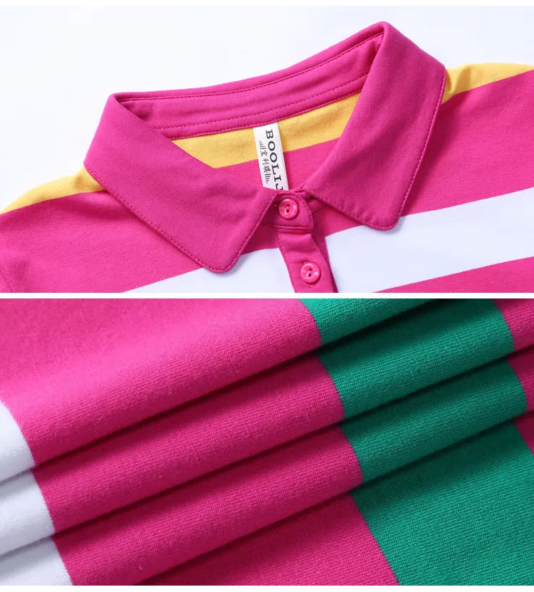 Женская хлопковая рубашка поло в полоску с отложным воротником|women polo shirt|shirt womenpolo