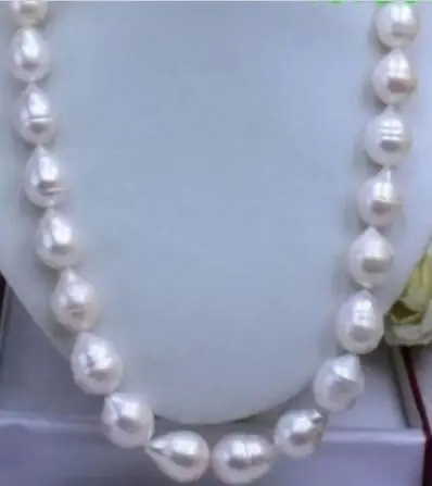 

Free Shipping HUGE SEA AAA+ 11-12 MM WHITE AKOYA BAROQUE PEARL NECKLACE 20 INCHES