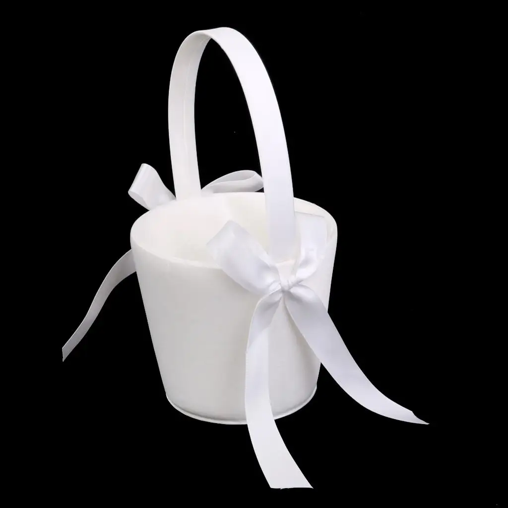 Бант SPMART цвета слоновой кости из атласной ленты Свадебная корзина с цветами для