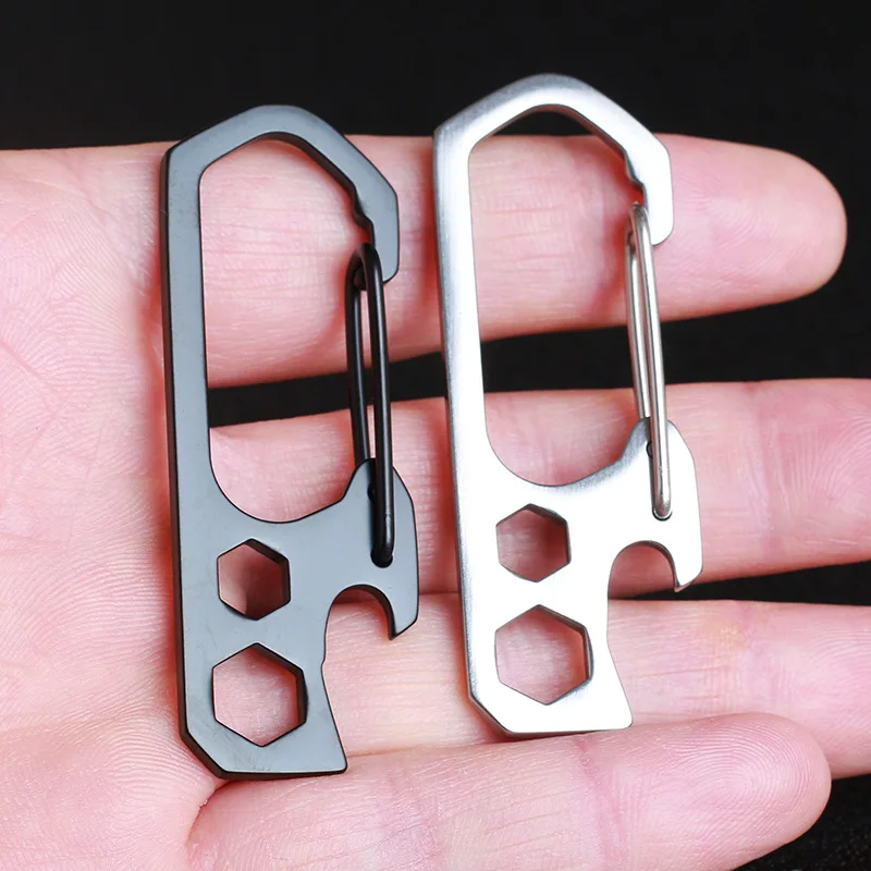 

EDC Outdoor Camping Carabiners Buckles HookS Equipment Steel Climbing Deduction Metal Multifunction Key Chain Opener Quickdraws