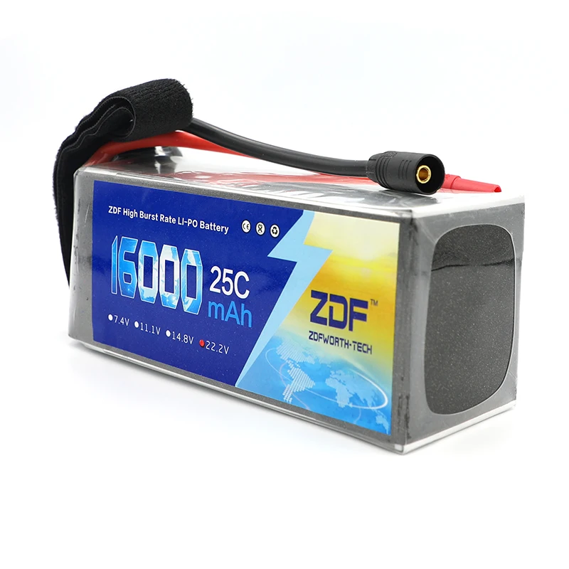 ZDF гарантия качества LiPo батарея 6S 22,2 V 16000mAh 25C max 50C для машина для защиты растений Радиоуправляемый Дрон
