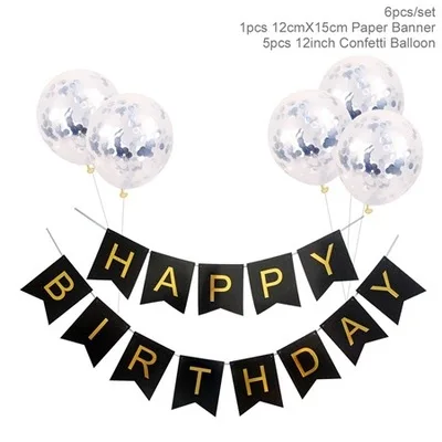 Birthday Set 5 Письмо с днем рождения шары флажки «С Днем Рождения» вечерние украшения шар на день рождения для девочек и мальчиков Детский праздничный костюм товары для вечеринки, дня рожденья - Цвет: Birthday Set 5