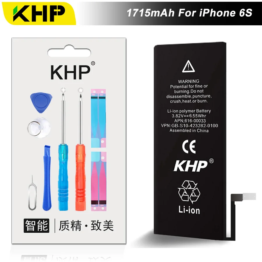 Новинка 2019 100% оригинальный KHP аккумулятор для телефона iPhone 6S емкостью 1715 мАч