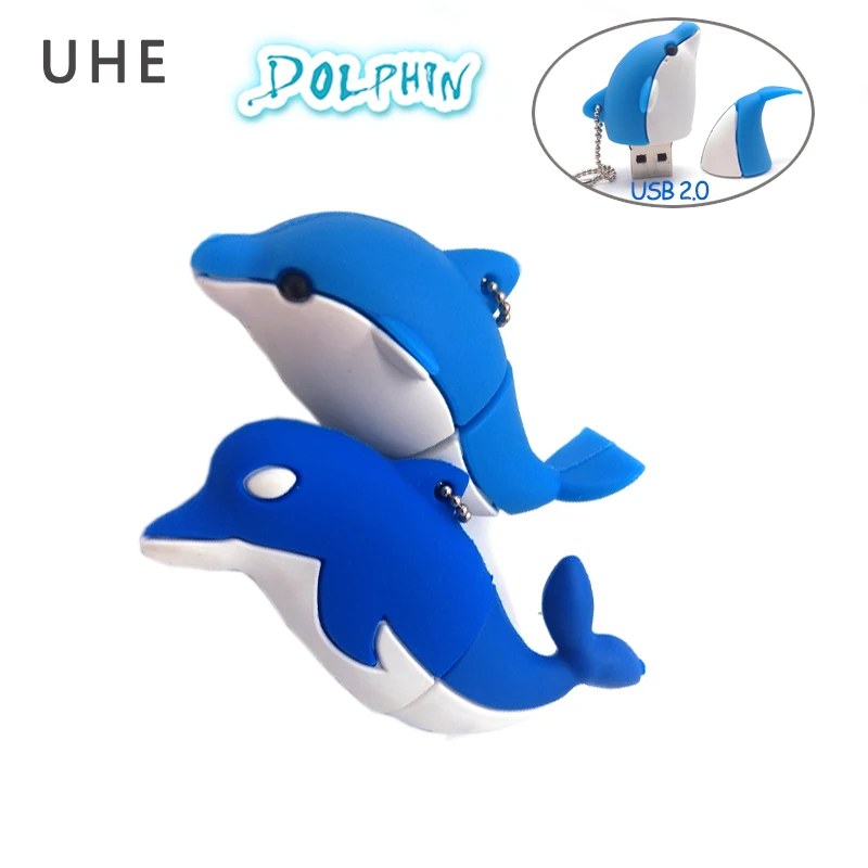 

USB flash drive cartoon dolphin pen drive 4GB 8GB 16GB 32GB 64GB cute animal memory stick u disk creative gift pendrive cle usb