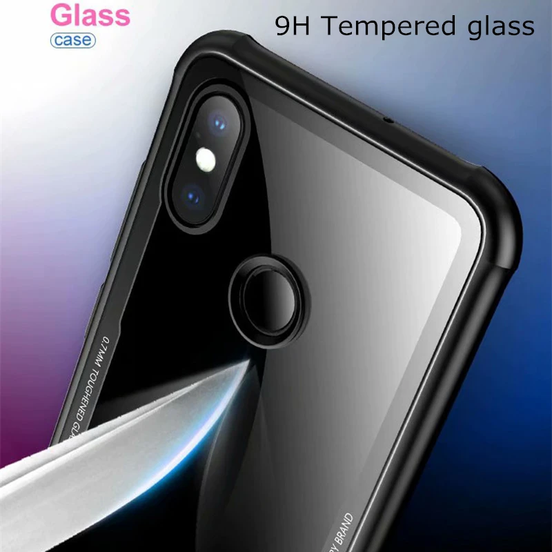 Tempered Glass Case For Xiaomi Mi8 Mi 8 Explorer Edition Back Cover Soft TPU Frame Hard Phone Cases |