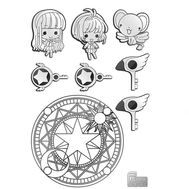 8 шт/лист AC Card Captor Sakura аниме клейкая наклейка Водонепроницаемый 3D металлические