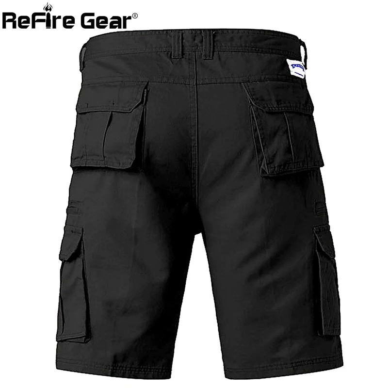 ReFire gear летние тактические шорты с накладными карманами мужские хлопковые армейский многокарманный боевые шорты мужские дышащие повседневные короткие штаны