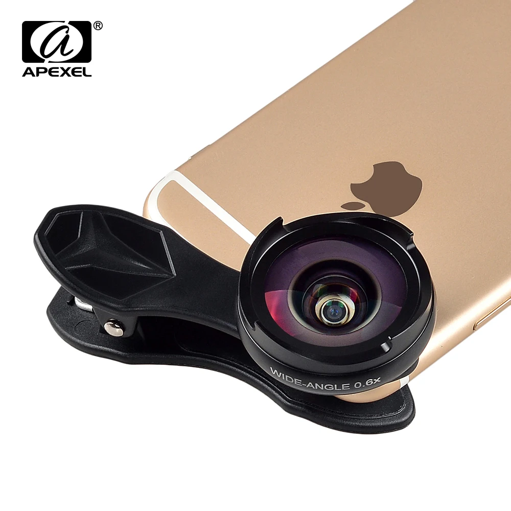 APEXEL APL 0610WM 0.6X Широкоугольный 10x макрообъектив для телефона iPhone XR XS MAX 10X7 8 Plus Huawei Honor