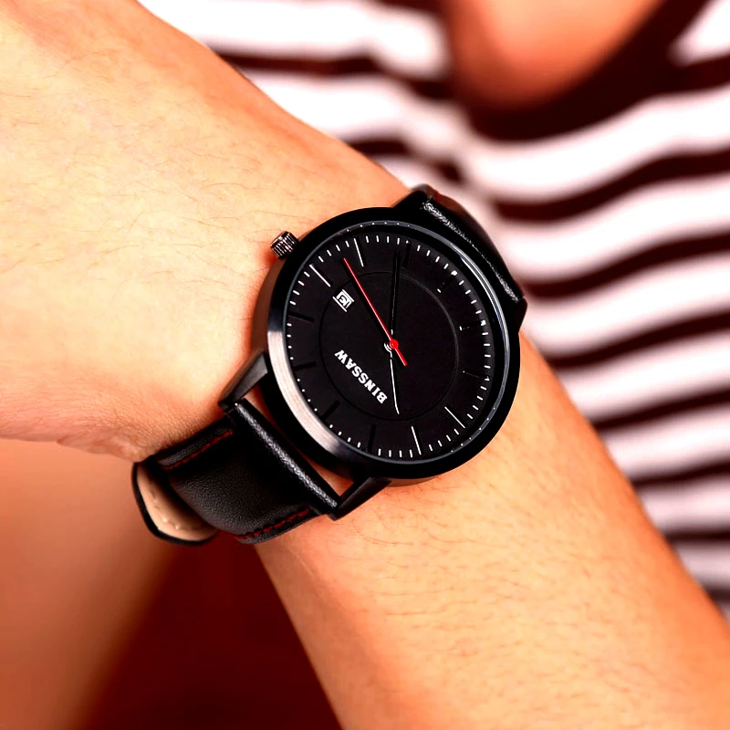 BINSSAW Новые мужские модные кварцевые роскошные брендовые наручные часы