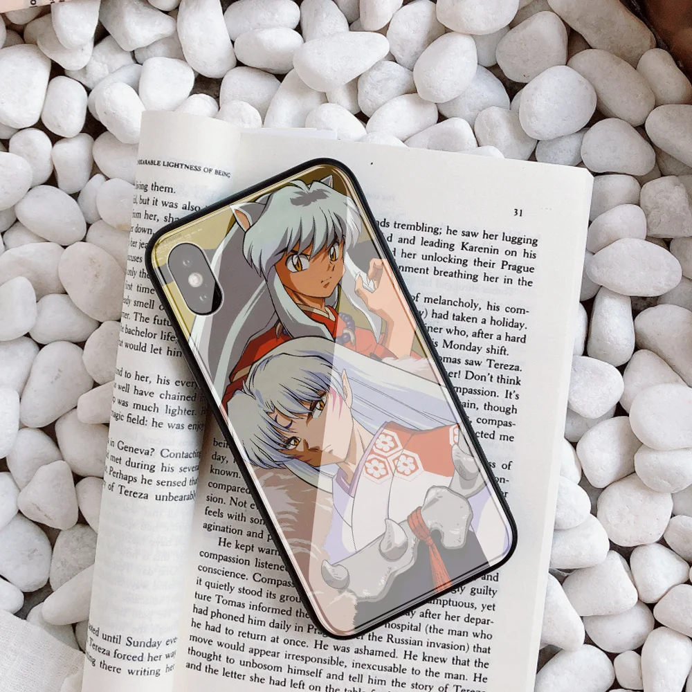 Inuyasha DIY чехол для телефона для iPhone 7 8 6 S Plus Капа закаленное стекло индивидуальная крышка телефона для iPhone X XR XS MAX обои - Цвет: 20292