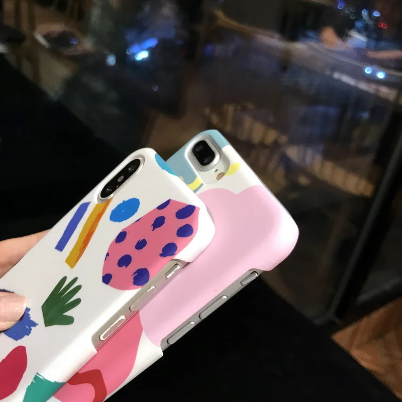 POBLU Cute Colorful Art Graffiti Phone Case For Samsung Note 9 Fashion Korea Style Hard PC Matte Cover Shell Galaxy 8 |