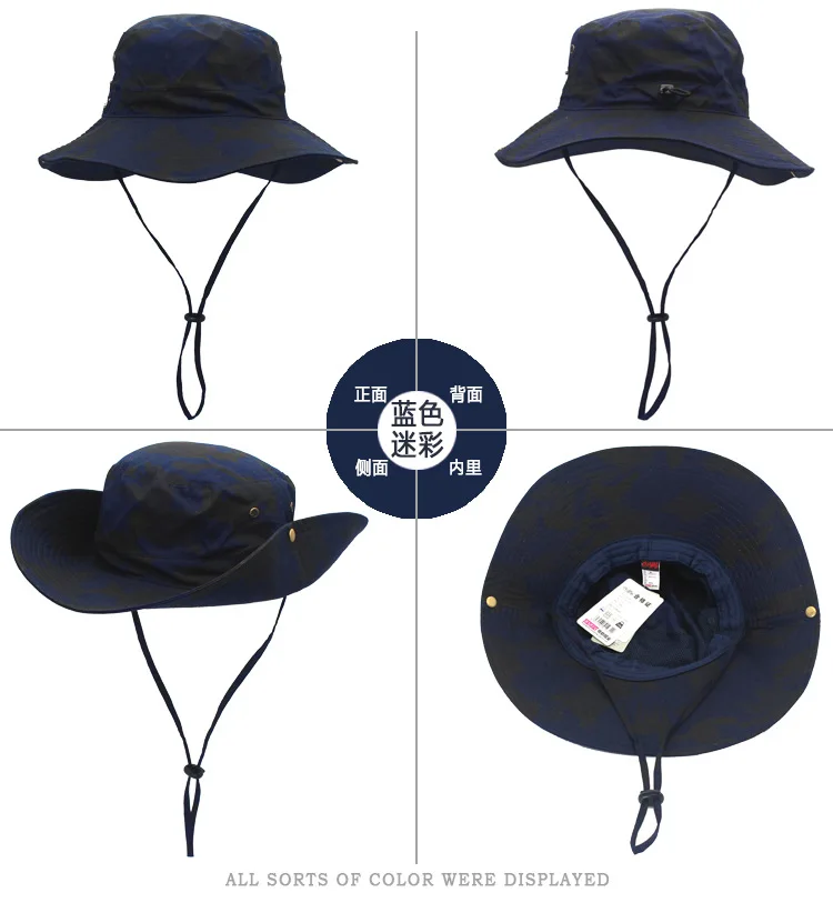 Камуфляж большой козырек Topi Открытый солнце рыбаловедские снасти шляпы для джунглей кепки УФ Защита походная шляпа