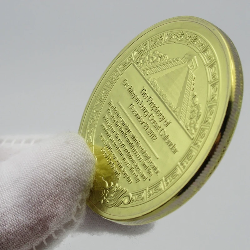 Серебряная монета пирамиды майя ацтекский календарь медаль с драконом