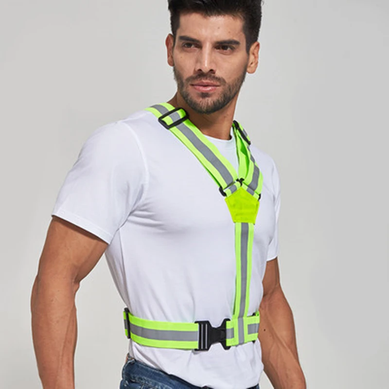 High Visibility Unisex Outdoor Adjustable Reflective Elasticity Safety Vest Fit Running Cycling Sport Clothes Jogging | Безопасность и