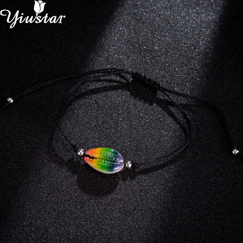 Yiustar, морские животные, черепаха, Пляжная оболочка, чокер, браслеты, для женщин, hombre, Boho, ювелирное изделие, ручная вязка, браслет, летняя раковина, подарки