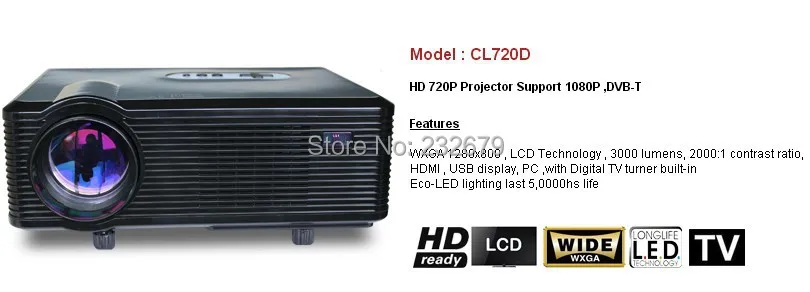 Новые прибытия!!! USB 2.0 High Speed Вход 1280*800 Разрешение 150 Вт Светодиодная Лампа 50000