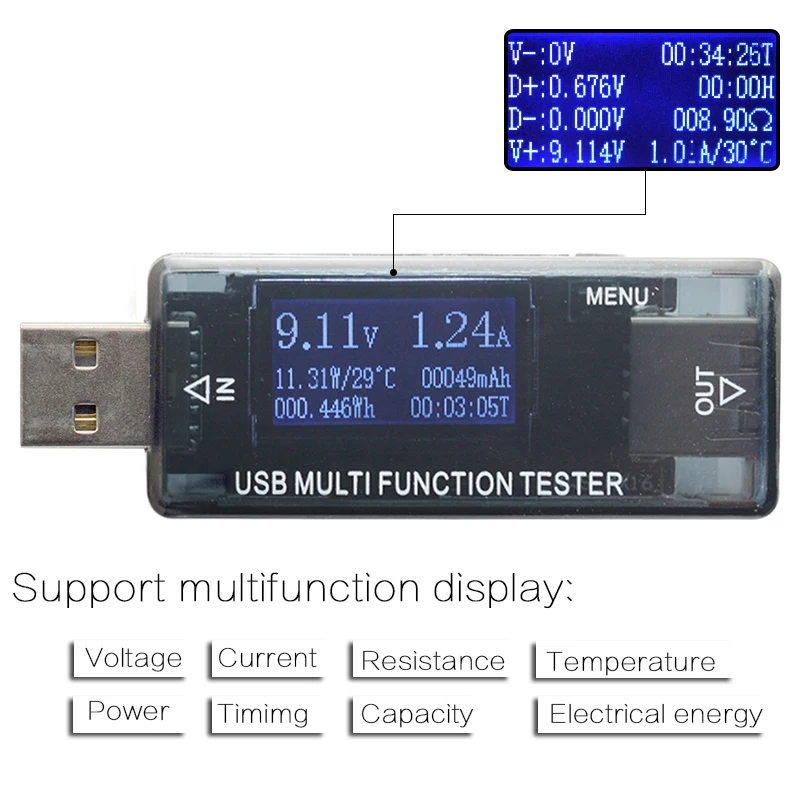 Портативный USB тестер зарядного устройства CIRMECH 4 30 в|Адаптеры AC/DC| |