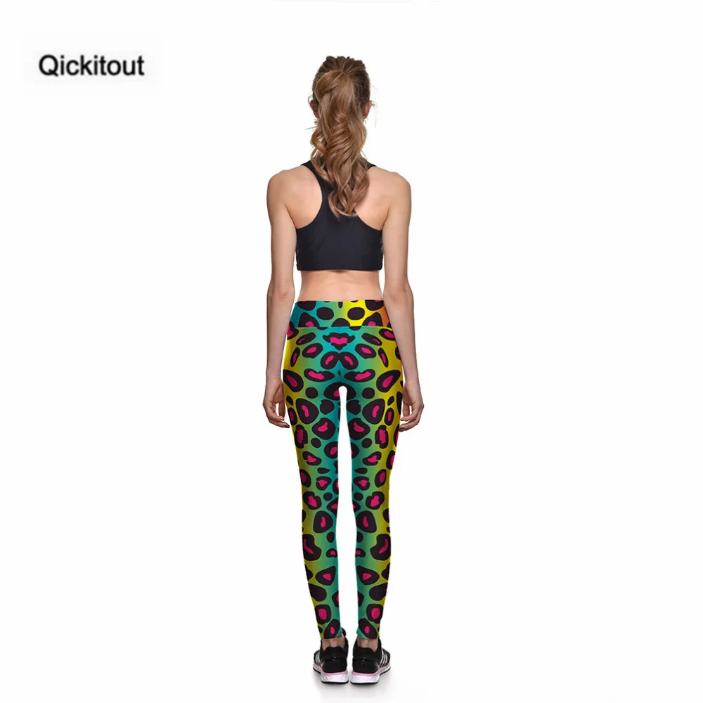 Qickitout леггинсы Для женщин пикантные новые Цвет leopard3D с принтом штаны высокой