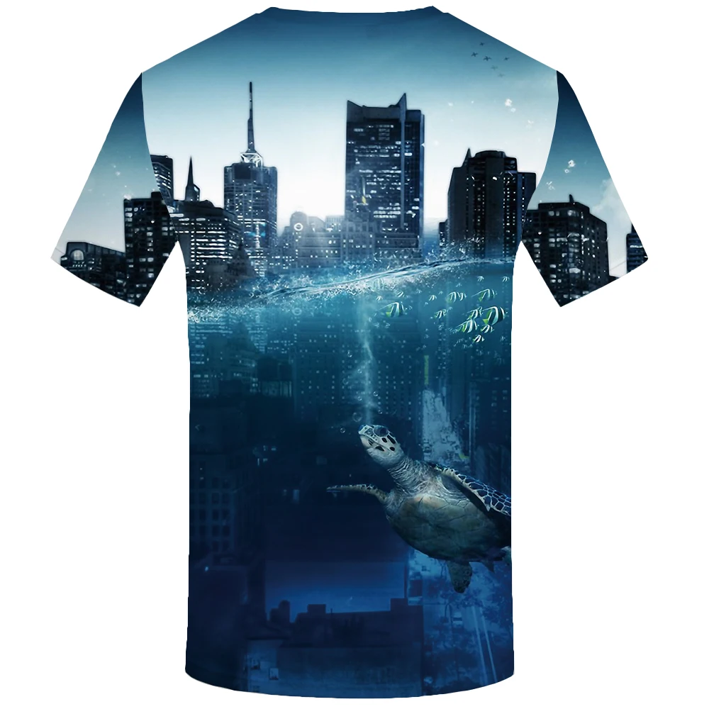3d футболка с дельфином Мужская одежда принтом Туманность аниме Красочные