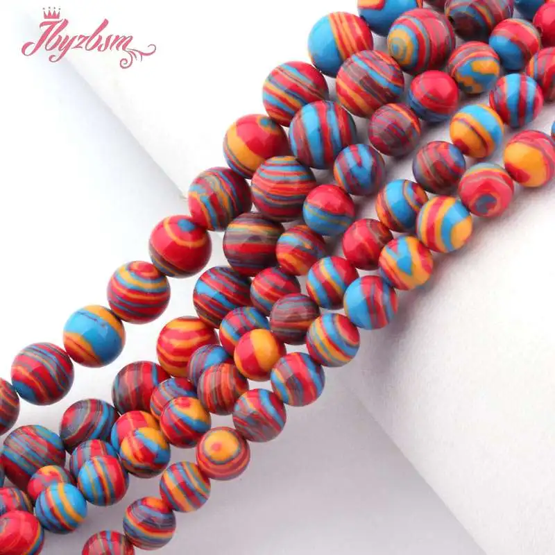 

6,8mm Smooth Round Beads Ball Manmade Malachite Stone Beads For DIY Necklace Bracelet Earring Jewelry Making 15" Free Shipping