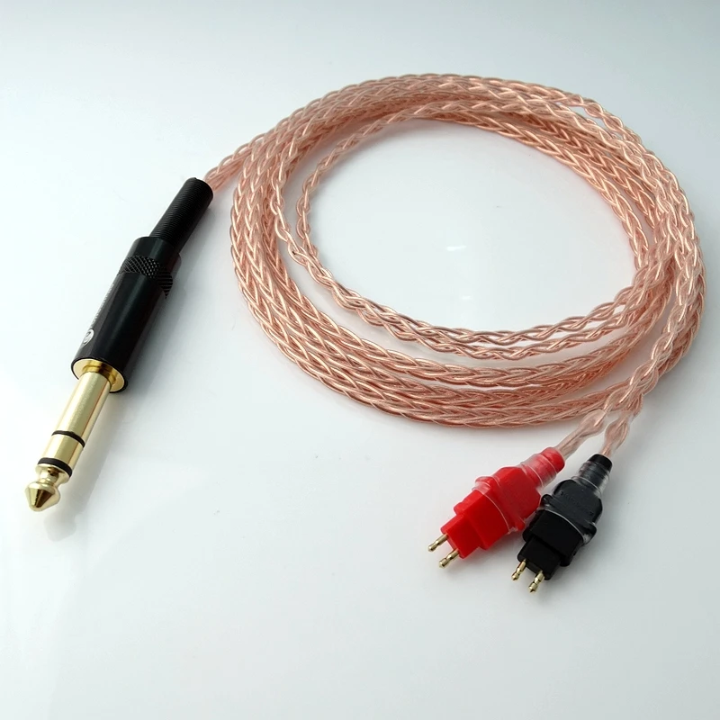 2,5 m 1/4 6,35 мм DIY Hi-end 8 ядер 5n Pcocc медный кабель для наушников Sennheiser HD580 HD600 HD650