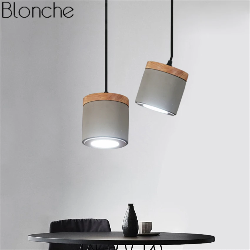 Скандинавский подвесной светильник из цементного дерева Светодиодный точечный