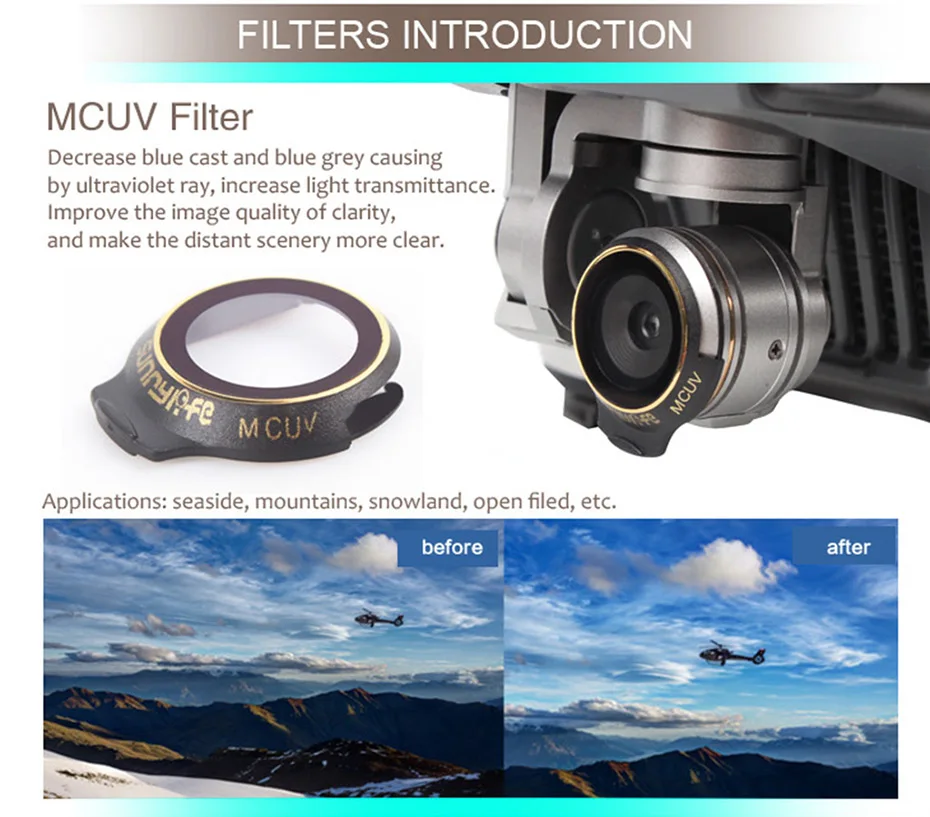 Фильтры для Дронов камеры UV CPL ND 4 8 16 32 набор фильтров для камеры DJI Mavic Pro многослойное пленочное покрытие фильтр аксессуары для Дронов