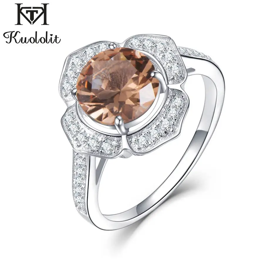 Zultanite ring Kuolit, классическое танзанитное кольцо, твердые 925 пробы, серебряные кольца для женщин, фирменные ювелирные украшения, обручение, подарок для женщин - Цвет камня: Zultanite ring
