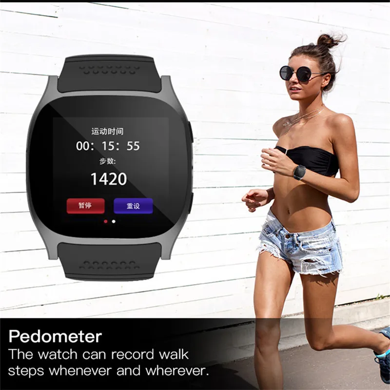 Новый дизайн T8 Bluetooth Смарт-часы электронные умные спортивные Facebook Whatsapp