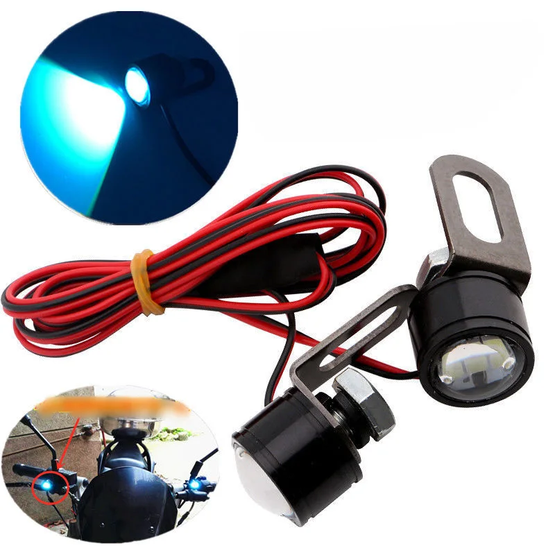 1 пара мотоцикл Точечный светильник со светло голубыми стеклами светодиодный