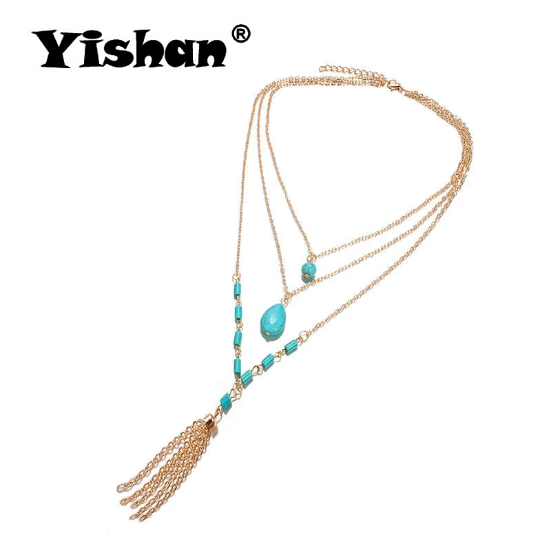 Yishan геометрическое ожерелье для женщин Bohomian Chocker очарование новый трендовый