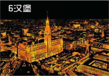Golden Hamburg 23 цвета декоративная картина с царапинами, мир фотографии с достопримечательностями, бумага для рисования, украшения дома, подарки на день рождения - Цвет: Golden Hamburg