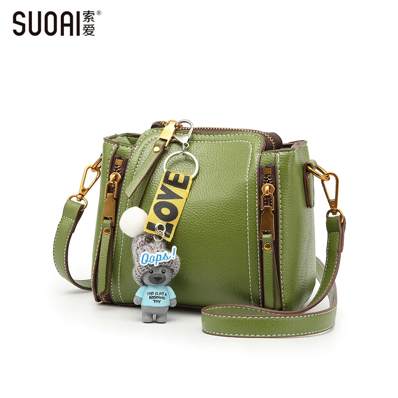 

SUOAI 2017 Women Shoulder Bags Fashion Pu Bucket Female Cute Mini Crossbody Bags Girls Casual Party Bag