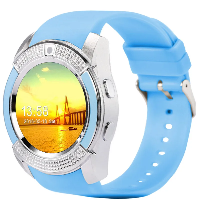 V8 blue Смарт-часы V8 \ Y1, мужские спортивные часы с Bluetooth, женские, дамские, Rel gio, умные часы с камерой, слотом для sim-карты, Android Phone, PK DZ09 A1 - Цвет: V8 blue