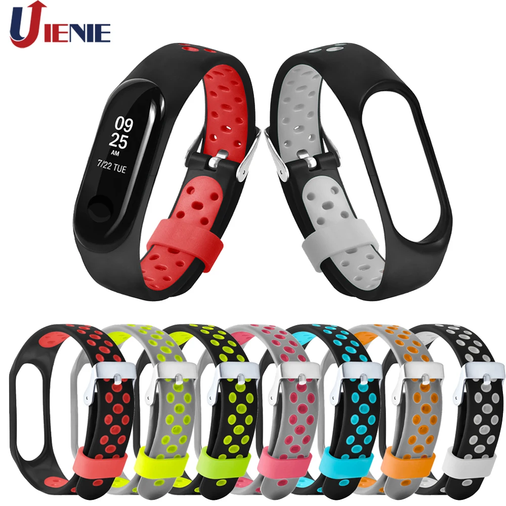 Ремешок силиконовый для Xiaomi Mi Band 3 4 сменный спортивный смарт браслет
