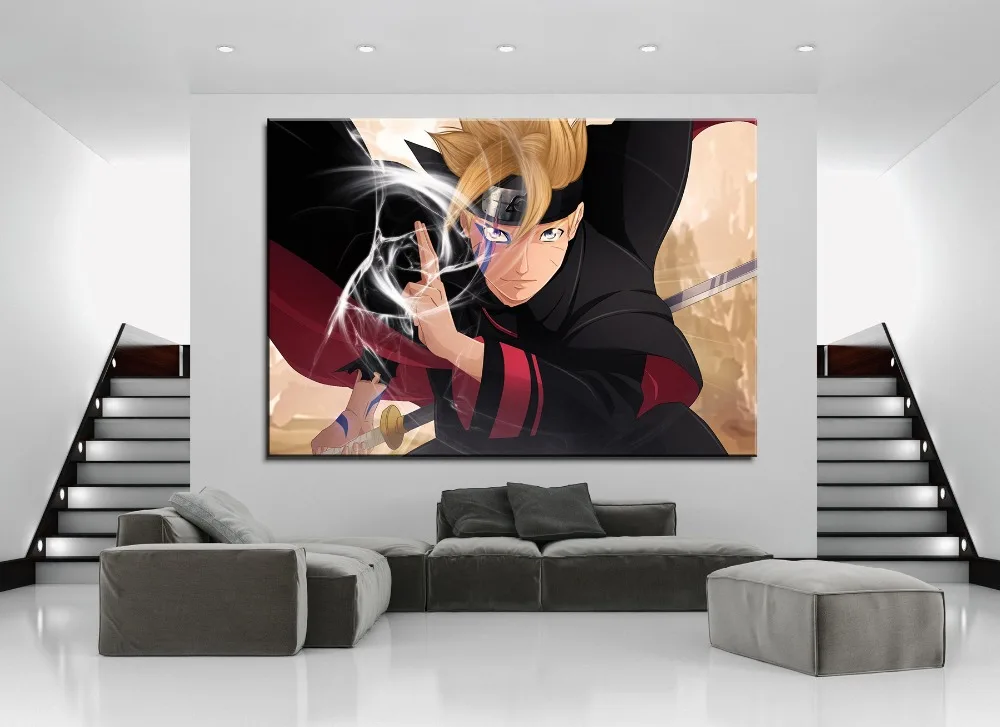 Modern Painting Top-Rated Canvas Print Wall Art Modular Pictures 5 Pieces Anime Boruto Artwork Home Decorative Living Room | Дом и сад