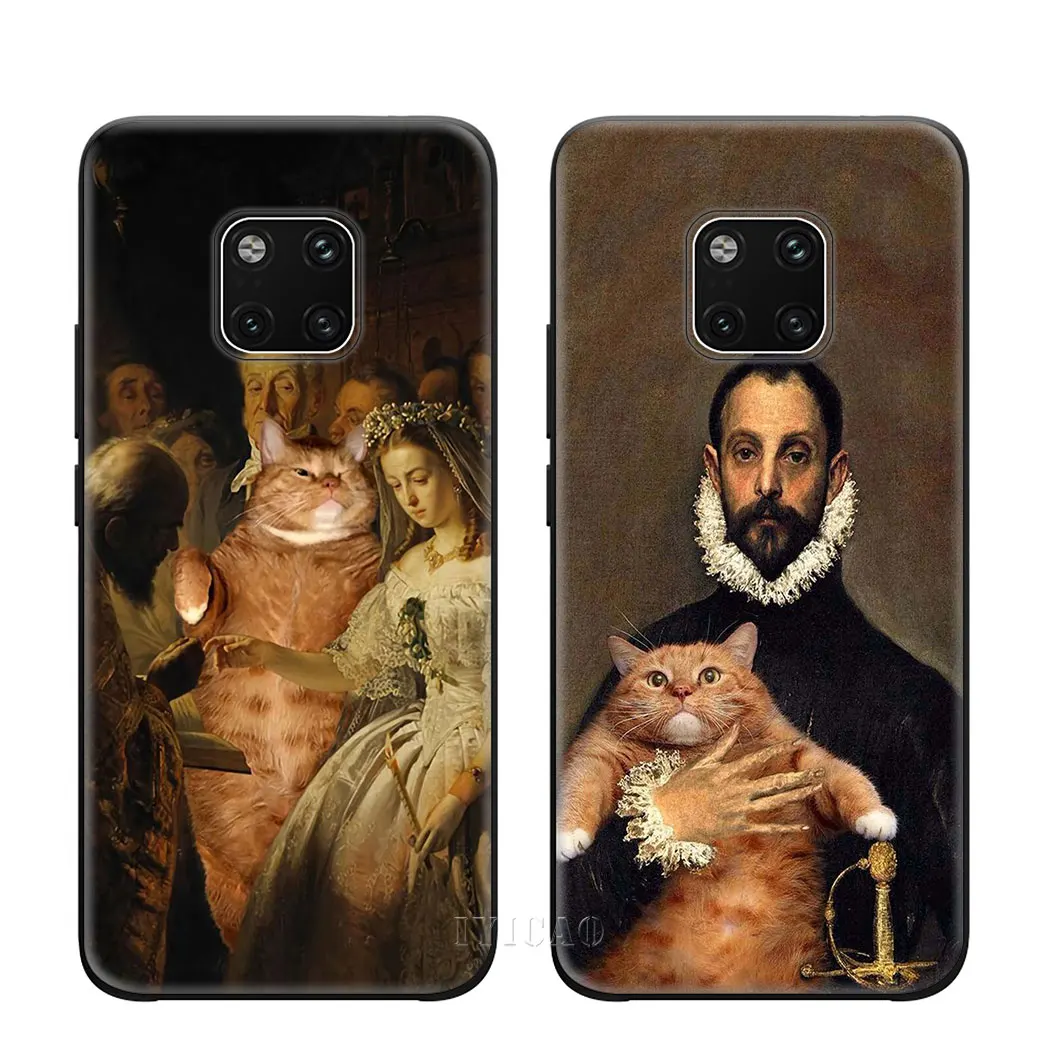IYICAO Famous painting Orange cat Soft Phone Case for Huawei Mate 10 20 Lite Pro Nova 2i 3 3i 4 Cover |
