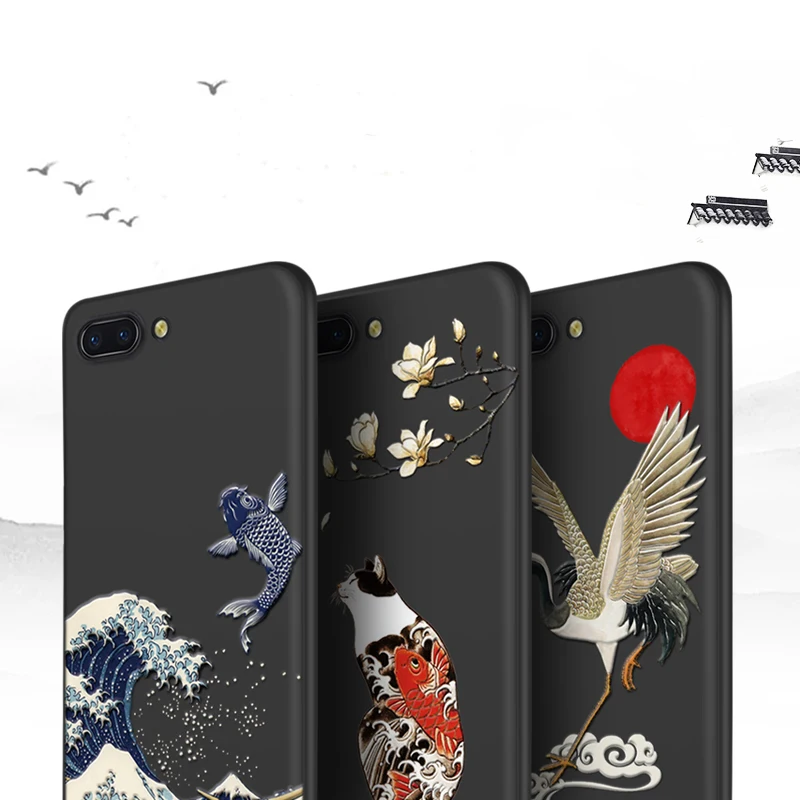 Чехол для Huawei Honor 10 9 P10 Plus 3D рельефная Матовая Мягкая задняя крышка Официальный