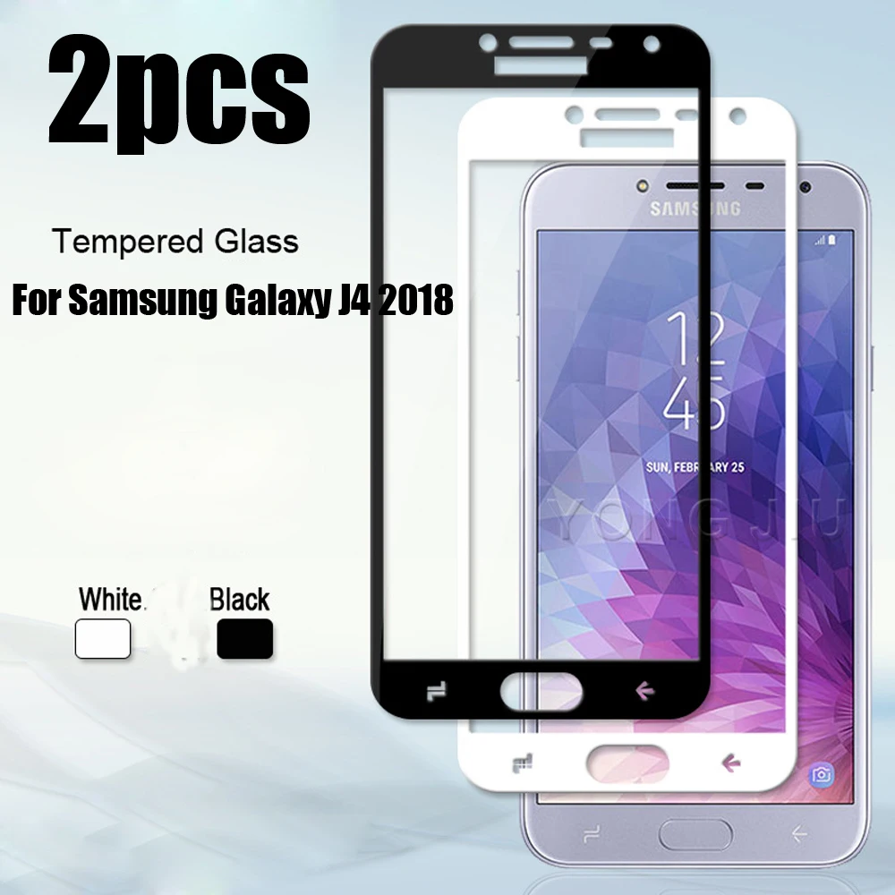 2 шт./лот для Galaxy J4 2018 полное покрытие 3D защита экрана 9H защитная пленка из