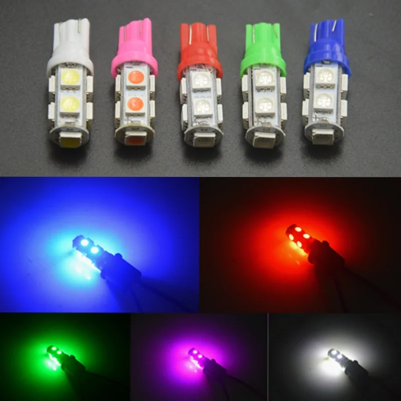 10 шт. T10 9SMD 5050 9 светодиодный автомобиль 194 168 192 W5W 12V 24V светильник автомобильные