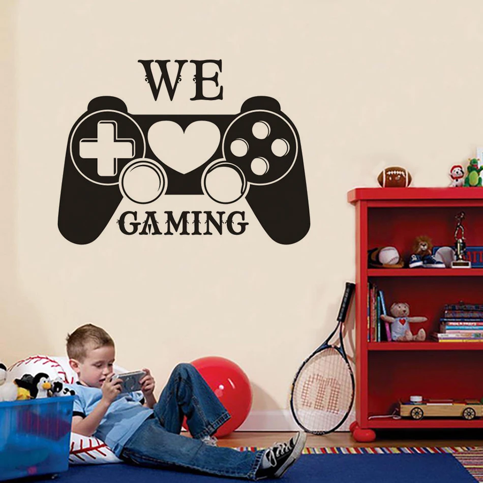 Настенные наклейки с контроллером видеоигр We Love Gaming настенные фрески цитатой