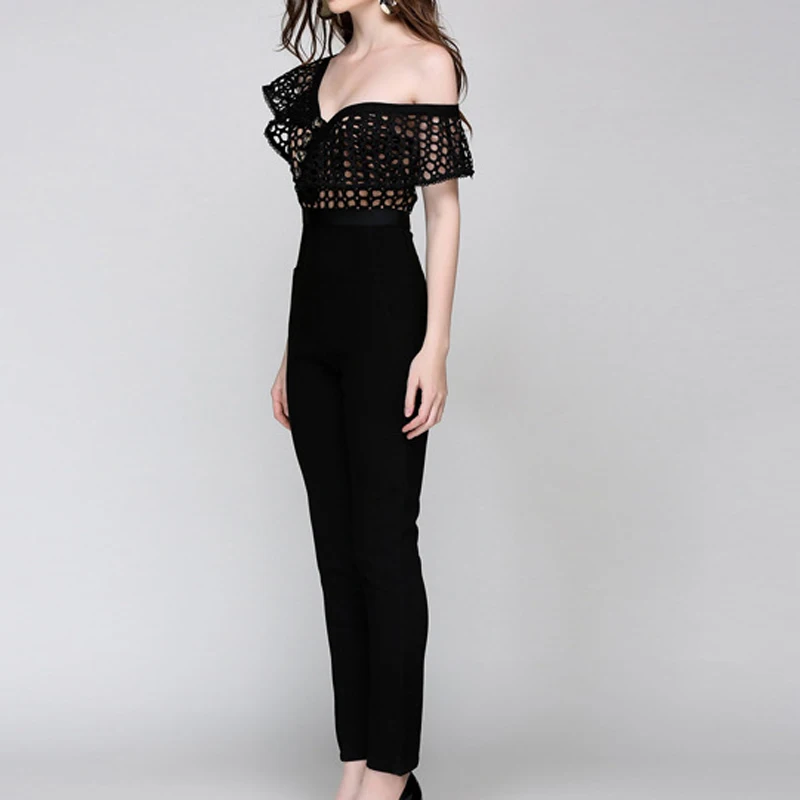 Высокое качество Новые Мода 2017 взлетно посадочной полосы дизайнер комбинезон